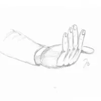 Handstudie, Bleistift auf Papier, 19x30 cm * Hand study, Pencil on Paper, 7.5x12in © 2015 by Jutta Blühberger www.juttabluehberger.at